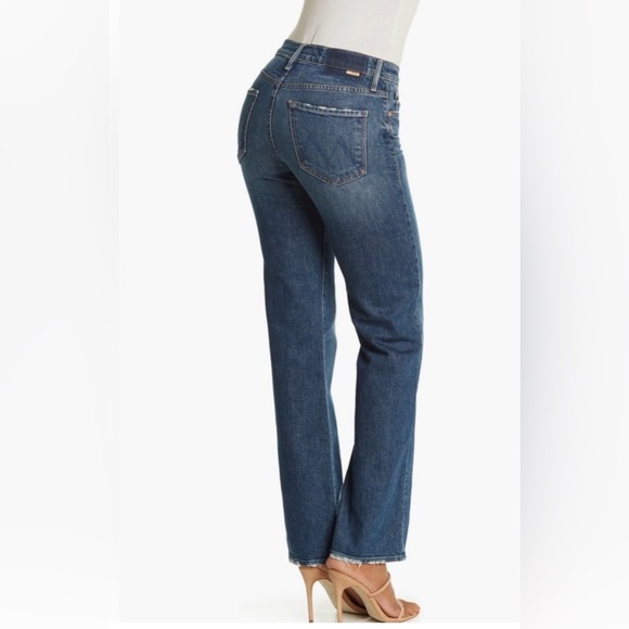 NWT MOTHER Jeans  high-rise, straight leg kick it jean in "Tell it to the Pope" - Picture 2 of 11